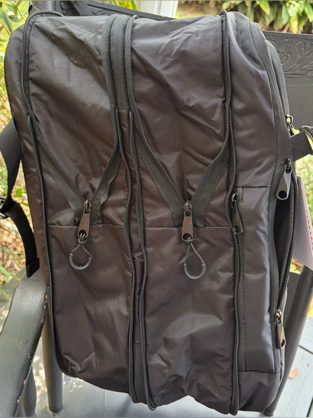 NWT DUCHAMP Black Expandable Travel Backpack Suitcase